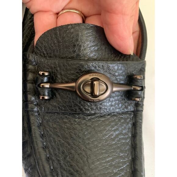 Coach-Crosby-Turnlock-Driver-Slip On Loafers-Black-Leather-Womens-Size 5.5 - Picture 4 of 10